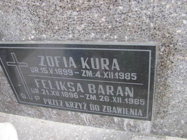 Feliksa Baran 1896 Kazimierza Wielka - Grobonet - Wyszukiwarka osób pochowanych